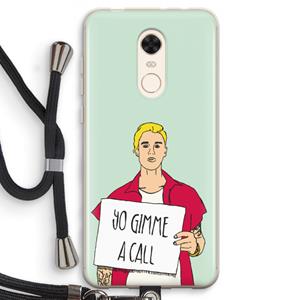 CaseCompany Gimme a call: Xiaomi Redmi 5 Transparant Hoesje met koord