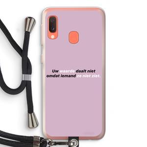 CaseCompany uw waarde daalt niet: Samsung Galaxy A20e Transparant Hoesje met koord