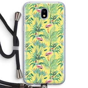 CaseCompany Flamingo party: Samsung Galaxy J5 (2017) Transparant Hoesje met koord