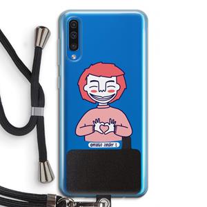 CaseCompany Hartje: Samsung Galaxy A50 Transparant Hoesje met koord