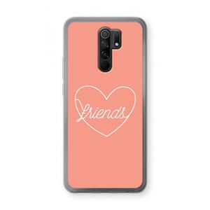 CaseCompany Friends heart: Xiaomi Redmi 9 Transparant Hoesje