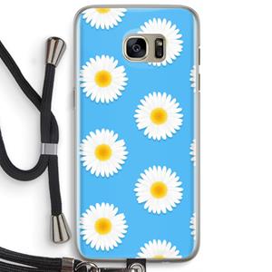 CaseCompany Margrietjes: Samsung Galaxy S7 Edge Transparant Hoesje met koord