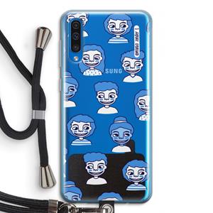 CaseCompany Gezichtjes: Samsung Galaxy A50 Transparant Hoesje met koord