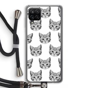 CaseCompany Kitten: Samsung Galaxy A12 Transparant Hoesje met koord