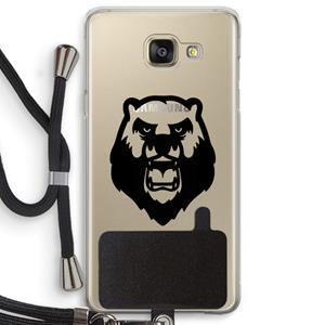 CaseCompany Angry Bear (black): Samsung Galaxy A5 (2016) Transparant Hoesje met koord