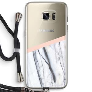 CaseCompany A touch of peach: Samsung Galaxy S7 Edge Transparant Hoesje met koord