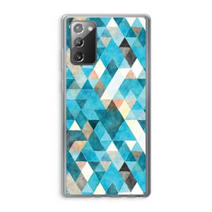 CaseCompany Gekleurde driehoekjes blauw: Samsung Galaxy Note 20 / Note 20 5G Transparant Hoesje