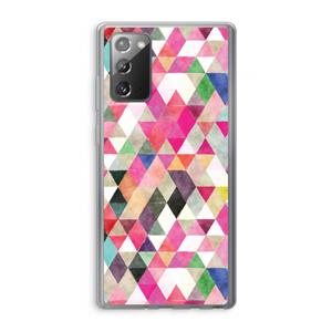 CaseCompany Gekleurde driehoekjes: Samsung Galaxy Note 20 / Note 20 5G Transparant Hoesje