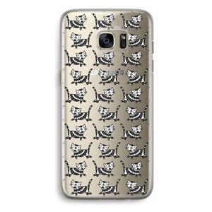 CaseCompany Zwarte poes: Samsung Galaxy S7 Edge Transparant Hoesje