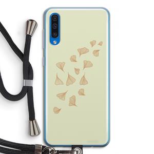 CaseCompany Falling Leaves: Samsung Galaxy A50 Transparant Hoesje met koord