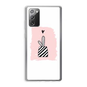 CaseCompany Zwart-wit cactus: Samsung Galaxy Note 20 / Note 20 5G Transparant Hoesje