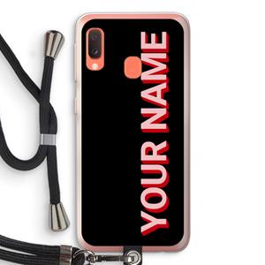 CaseCompany Namecase: Samsung Galaxy A20e Transparant Hoesje met koord