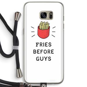 CaseCompany Fries before guys: Samsung Galaxy S7 Edge Transparant Hoesje met koord