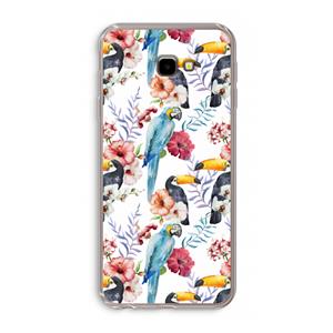 CaseCompany Bloemen tukan: Samsung Galaxy J4 Plus Transparant Hoesje