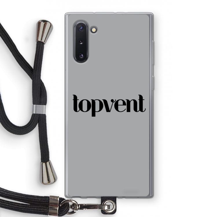 CaseCompany Topvent Grijs Zwart: Samsung Galaxy Note 10 Transparant Hoesje met koord