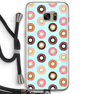CaseCompany Donuts: Samsung Galaxy S7 Edge Transparant Hoesje met koord
