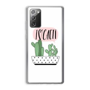 CaseCompany I love cacti: Samsung Galaxy Note 20 / Note 20 5G Transparant Hoesje