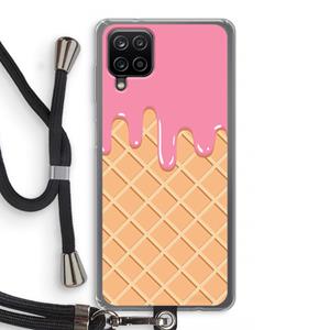 CaseCompany Ice cream: Samsung Galaxy A12 Transparant Hoesje met koord