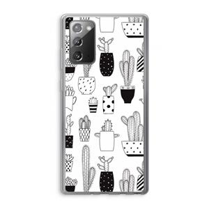 CaseCompany Cactusmotief: Samsung Galaxy Note 20 / Note 20 5G Transparant Hoesje
