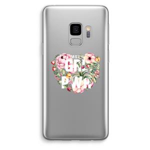 CaseCompany GRL PWR Flower: Samsung Galaxy S9 Transparant Hoesje
