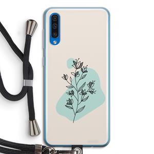 CaseCompany Violets are blue: Samsung Galaxy A50 Transparant Hoesje met koord