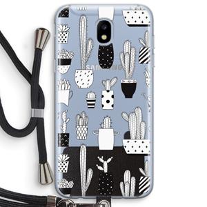 CaseCompany Cactusmotief: Samsung Galaxy J5 (2017) Transparant Hoesje met koord
