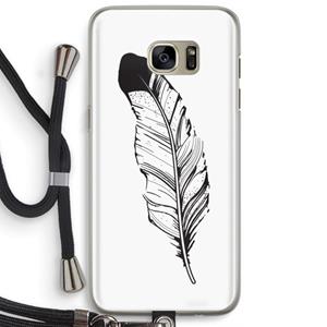 CaseCompany Pluim: Samsung Galaxy S7 Edge Transparant Hoesje met koord