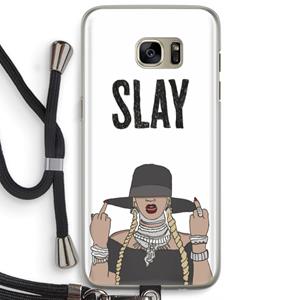 CaseCompany Slay All Day: Samsung Galaxy S7 Edge Transparant Hoesje met koord