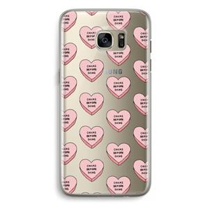 CaseCompany Chicks before dicks: Samsung Galaxy S7 Edge Transparant Hoesje