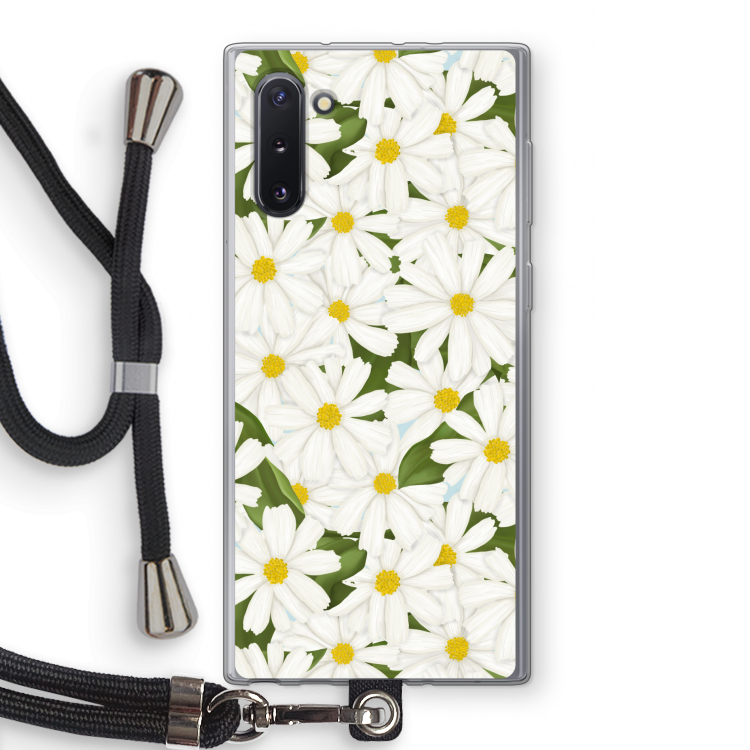 CaseCompany Summer Daisies: Samsung Galaxy Note 10 Transparant Hoesje met koord