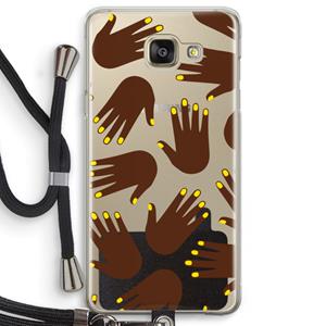 CaseCompany Hands dark: Samsung Galaxy A5 (2016) Transparant Hoesje met koord