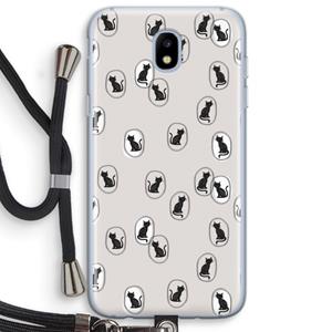 CaseCompany Miauw: Samsung Galaxy J5 (2017) Transparant Hoesje met koord