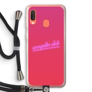 CaseCompany Vice Glow: Samsung Galaxy A20e Transparant Hoesje met koord