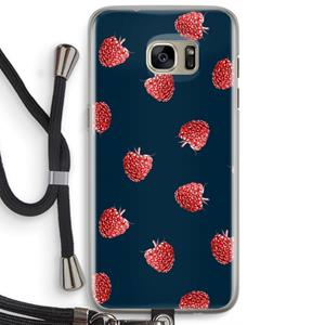 CaseCompany Framboosjes: Samsung Galaxy S7 Edge Transparant Hoesje met koord