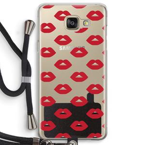 CaseCompany Lips: Samsung Galaxy A5 (2016) Transparant Hoesje met koord