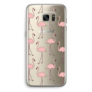 CaseCompany Anything Flamingoes: Samsung Galaxy S7 Edge Transparant Hoesje