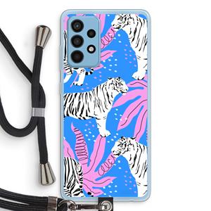 CaseCompany Tijger: Samsung Galaxy A52 Transparant Hoesje met koord