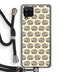 CaseCompany Slapende poes: Samsung Galaxy A12 Transparant Hoesje met koord