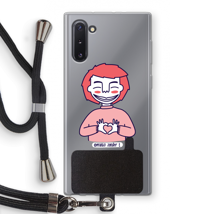 CaseCompany Hartje: Samsung Galaxy Note 10 Transparant Hoesje met koord