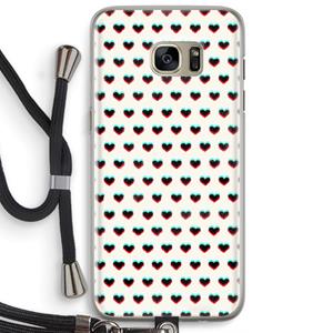 CaseCompany Hartjes: Samsung Galaxy S7 Edge Transparant Hoesje met koord
