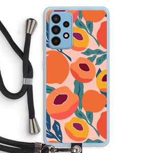 CaseCompany Perzik: Samsung Galaxy A52 Transparant Hoesje met koord
