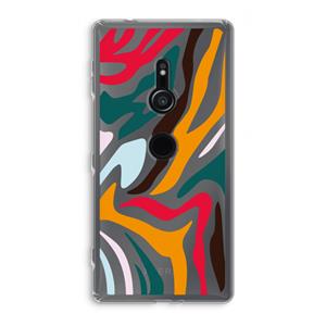 CaseCompany Colored Zebra: Sony Xperia XZ2 Transparant Hoesje