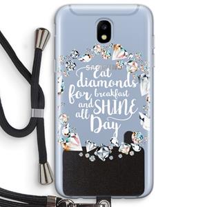 CaseCompany Diamonds: Samsung Galaxy J5 (2017) Transparant Hoesje met koord