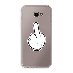 CaseCompany Middle finger black: Samsung Galaxy J4 Plus Transparant Hoesje