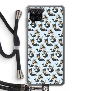 CaseCompany Zeemeermin: Samsung Galaxy A12 Transparant Hoesje met koord