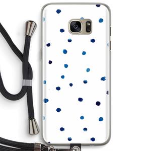 CaseCompany Blauwe stippen: Samsung Galaxy S7 Edge Transparant Hoesje met koord