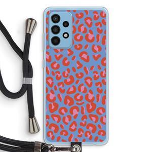 CaseCompany Leopard blue: Samsung Galaxy A52 Transparant Hoesje met koord