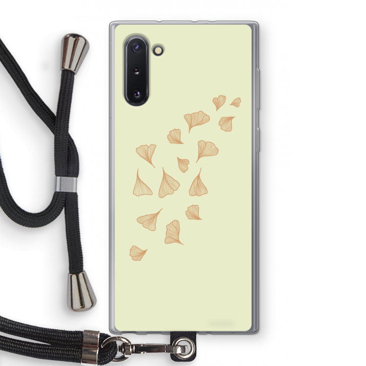 CaseCompany Falling Leaves: Samsung Galaxy Note 10 Transparant Hoesje met koord
