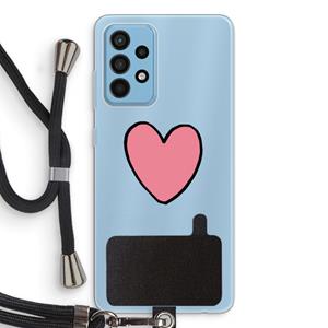 CaseCompany Hartje: Samsung Galaxy A52 Transparant Hoesje met koord