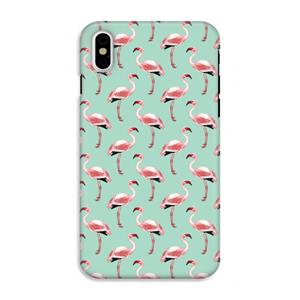 CaseCompany Flamingoprint groen: iPhone X Tough Case